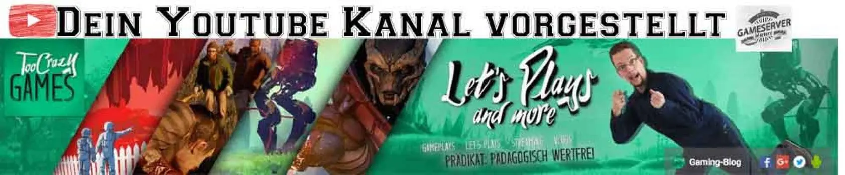 TooCrazyGAMES Youtube Kanal Logo praesentiert