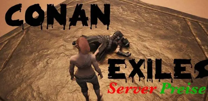 Frau steht auf Plateau bei Conan Exiles und sieht toten krieger