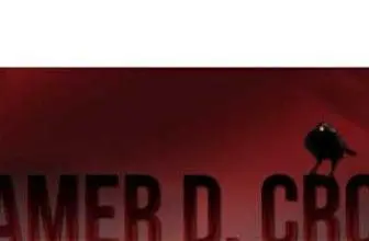 gamer d. crow youtube logo, Rotes Logo mit schwarzen Raben im Hintergrund