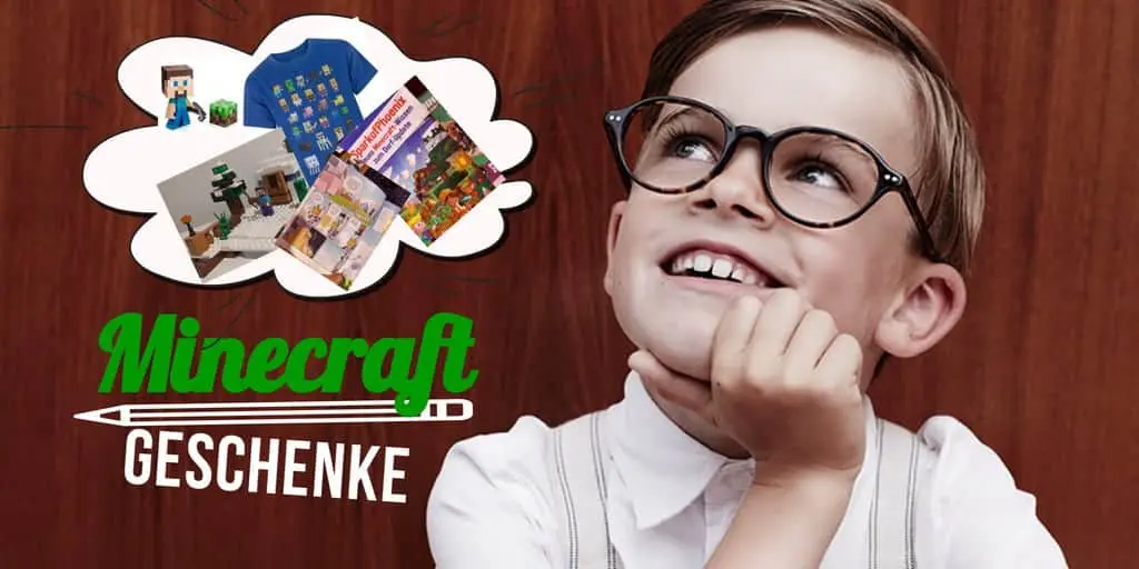 Junge denkt nach über Minecraft Geschenke die er sich wünscht