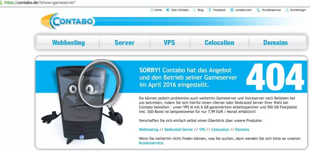 update : in unserem spotlight: contabo -gameserver angebot eingestellt 1 Contabo bietet keine Gameserver mehr an 4.2016