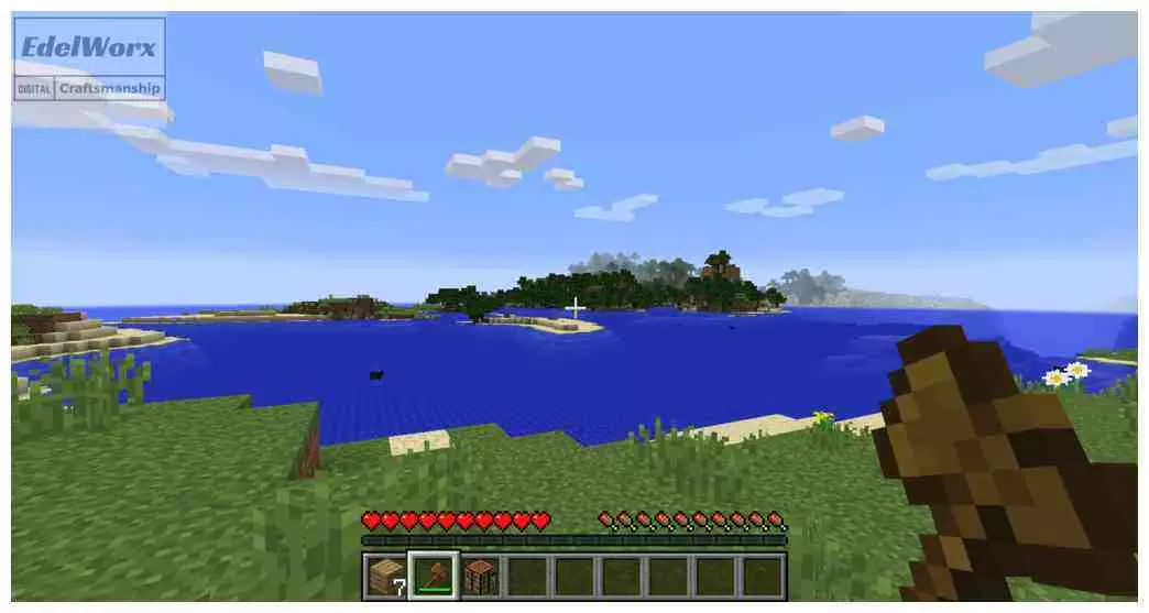 Einsteiger Anleitung für Minecraft: Weiterziehen und wertvolle Ressourcen sammeln , lerne schwimmen in Minecraft