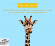 lustiges Bild mit Giraffe wirbt für 10% Gutschein
