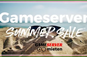 gameserver-summer-sale-2023 zeigt Sonnenstrand mit Sonnebrille und Text