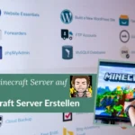 minecraft server erstellen titelbild zeigt Adminpanel und Minecraft auf Bildschirm
