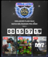 Werbebild für die BlackWeek 2024 bei GAMED! mit Flash-Sales für „Ark“, „Minecraft“ und „Dayz“ mit Rabatten von 70 %, 85 % bzw. 75 %. Der Countdown-Timer zeigt 15 Stunden, 57 Minuten und 19 Sekunden bis zum Beginn des Events. Pro Spiel sind nur 50 Codes verfügbar.