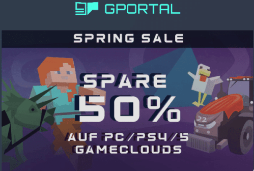 50% GPORTAL FRÜHLINGS-RABATT 2023
