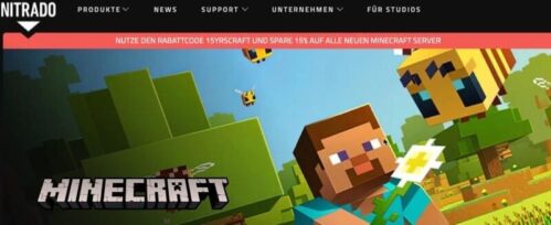 <strong>15  % Rabatt auf Minecraft Server </strong>bei Nitrado