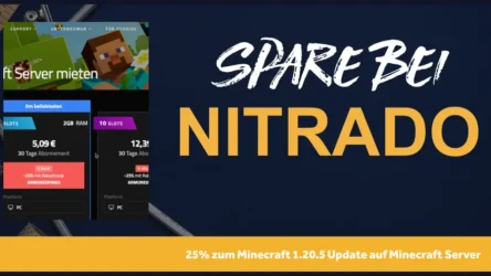 Spare bei Nitrado 25 % auf Minecraft Server und erlebe die Neuerungen von Minecraft 1.20.5!